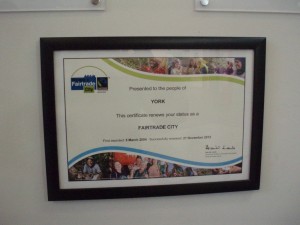 2012 renewal certificate at Council offices