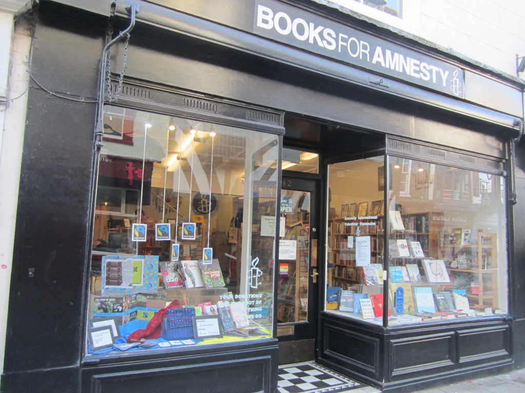 Amnesty book shop window